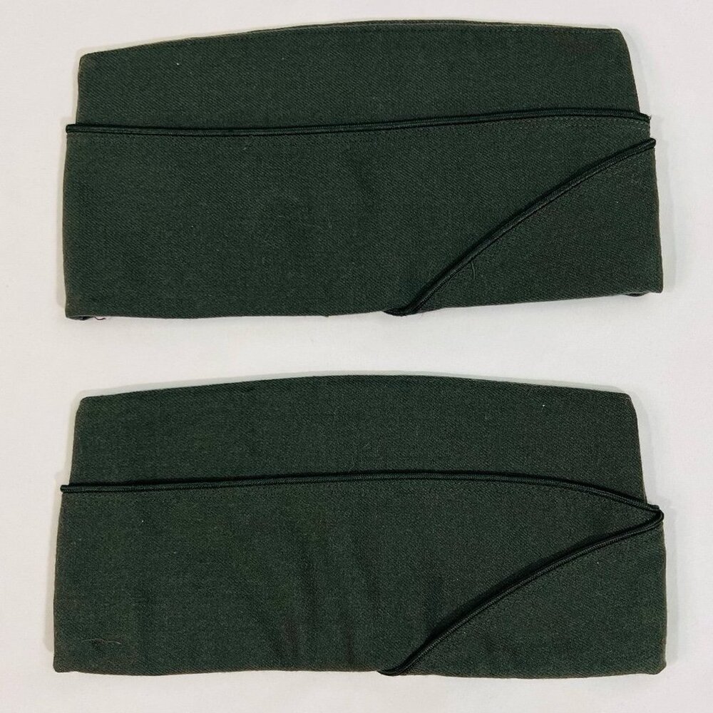 TWO Vintage Men's Army Military Hats Size 6 3/4